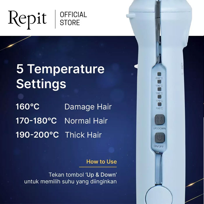 Repit Catokan Sisir Titan Magic Brush Iron 2in1 30MM - Powder Blue